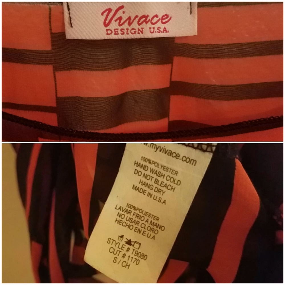 Vivace Sheer Stripes Top S NWOT - Picture 5 of 7